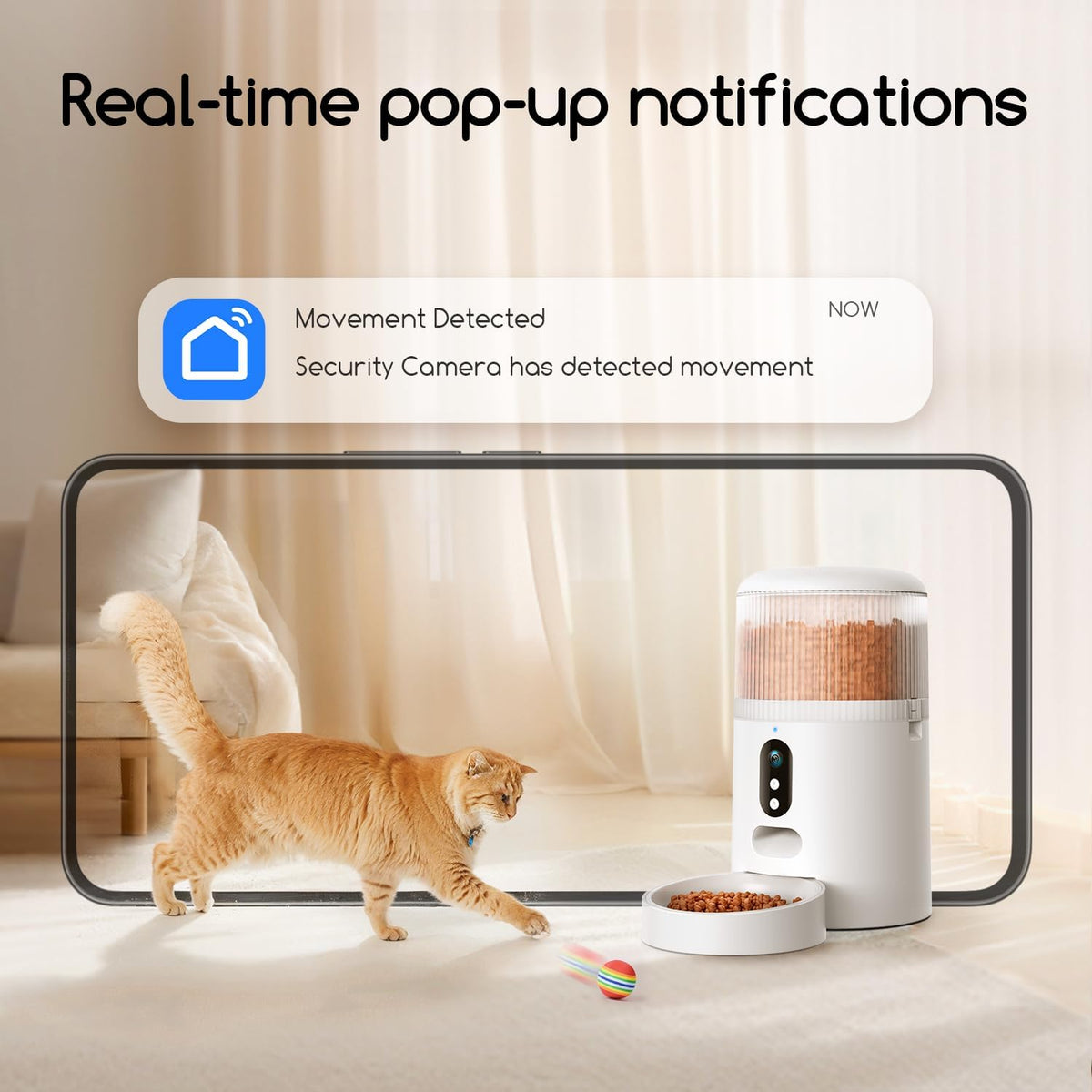 Automatic Cat Feeder with Camera, 3MP HD Video & Night Vision, 5G/2.4G WiFi Smart Pet Feeder with APP Control, 2-Way