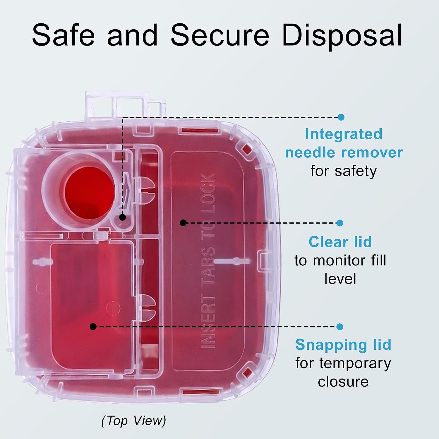 Sharps Container - Small Sharps Containers for Home Use, Travel & Disposal | 1 Quart (Pack of 1), Portable