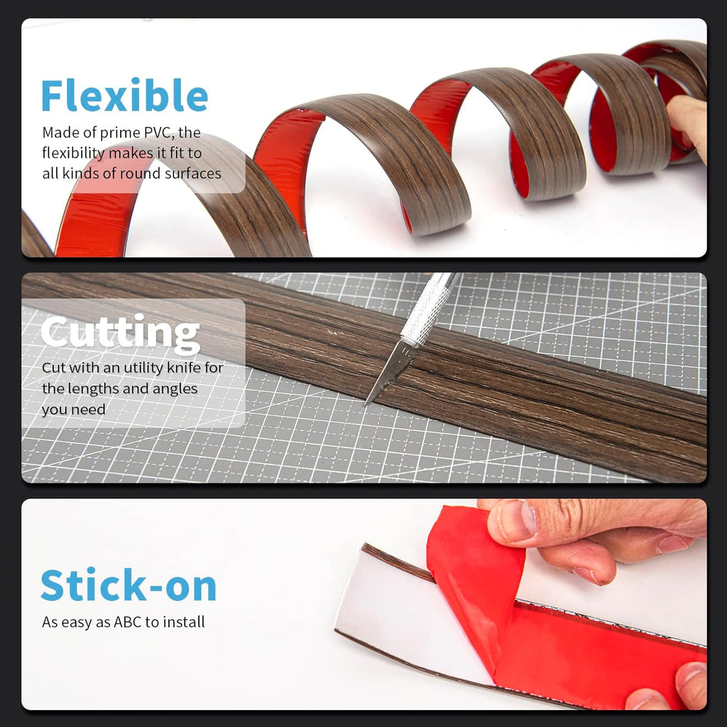 10 ft Flat Floor Transition Strip, Laminate Floor Divider, Brown