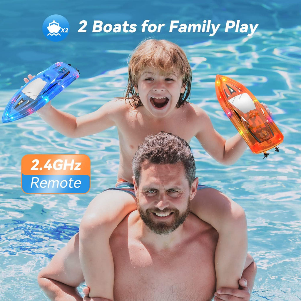 RC Boat Kids Remote Control Boats for Pool Water Toys for Lakes Bathtub Toy | 60Mins Play Time, Whole Body