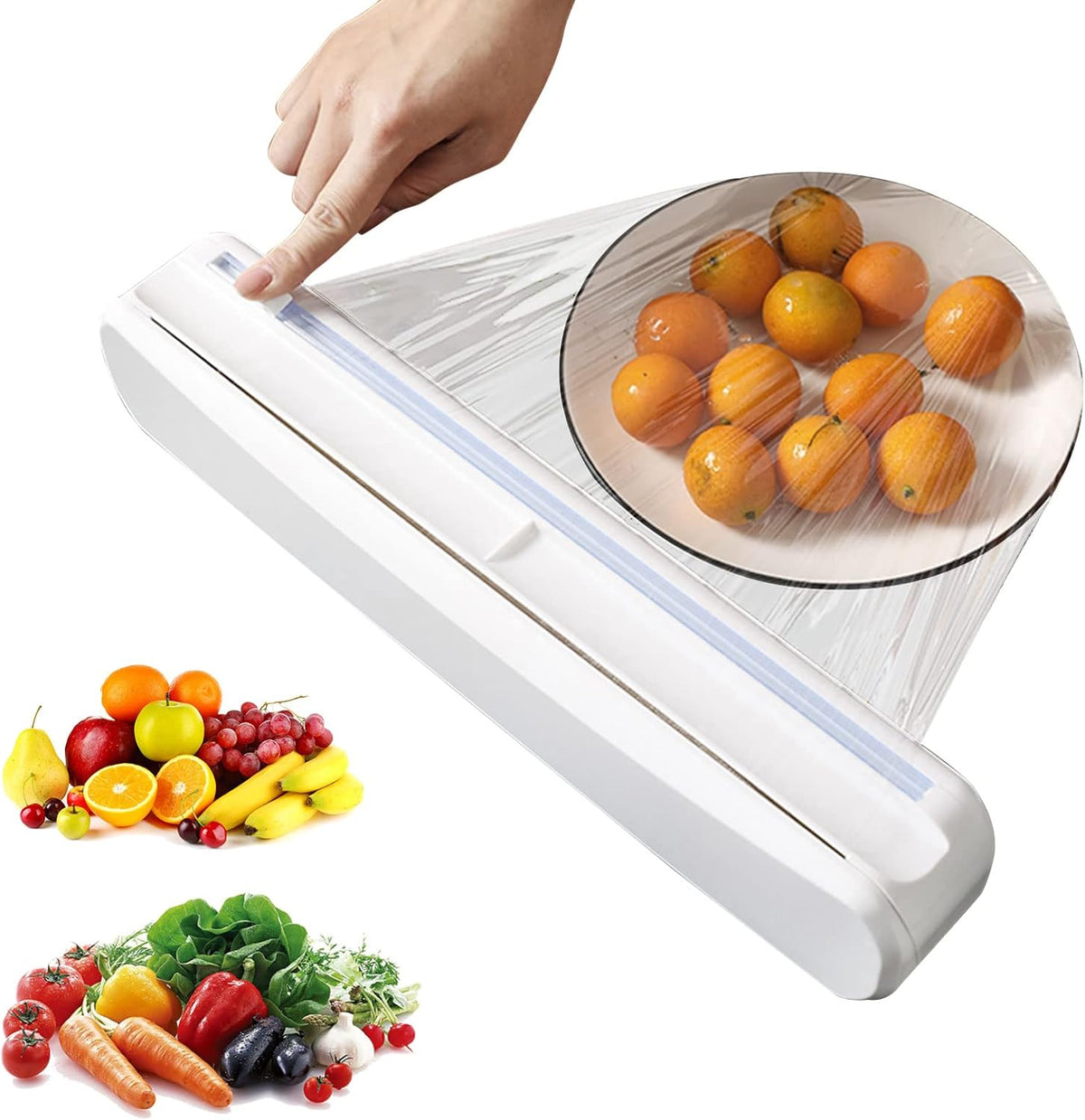 Plastic Wrap Dispenser With Cutter, Reusable Cling Film Dispenser, Cling Wrap Dispenser With Slide Cutter, Also For