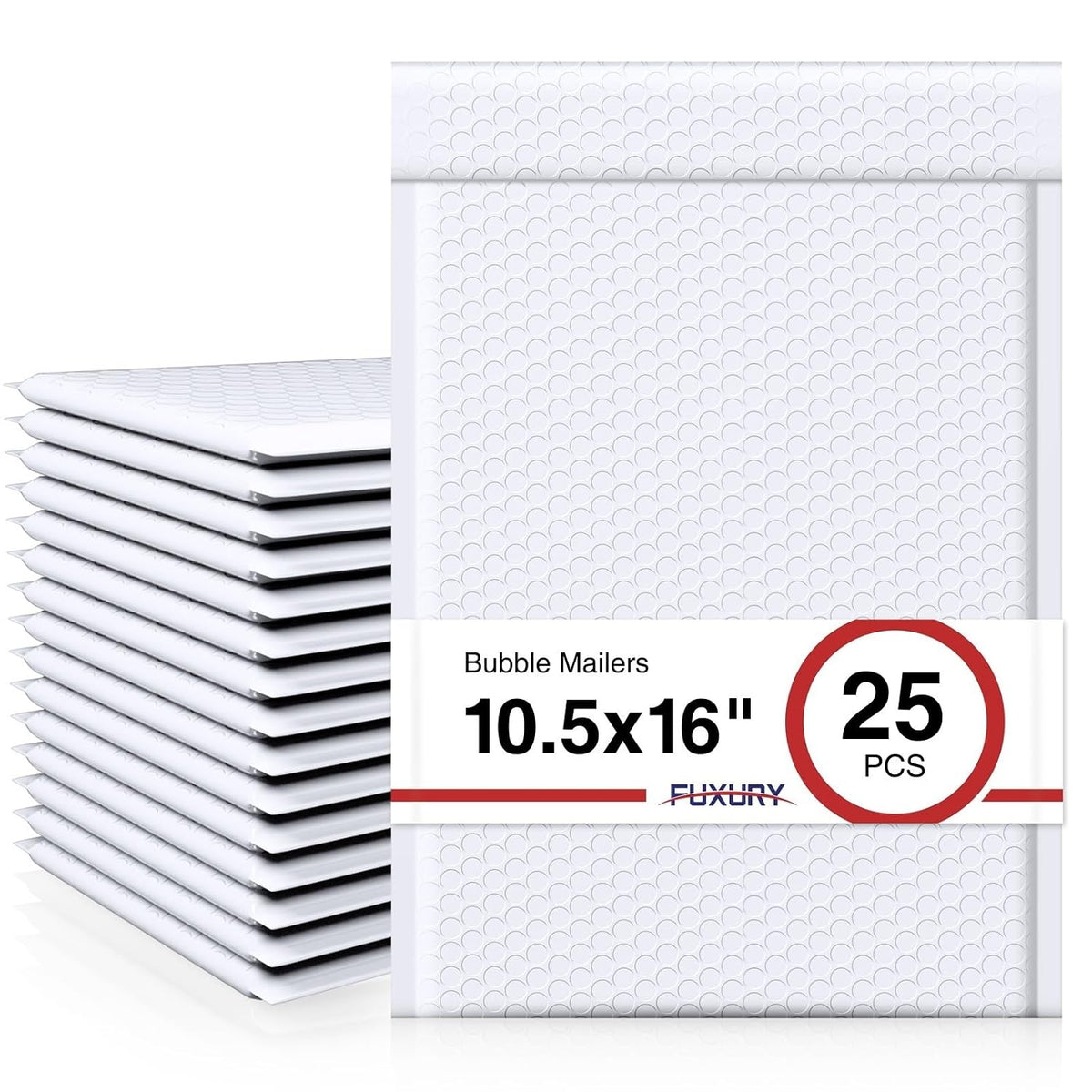 White Bubble Mailers 10.5x16 Inch 25 Pack Self Seal Padded Envelopes