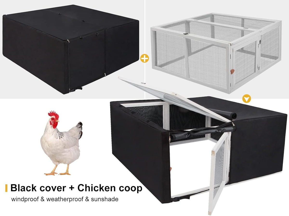 Assembly Free Chicken Coop, Foldable Chicken Run Cage Wooden, Extension Chicken Run Large Chicken Pen Rabbit