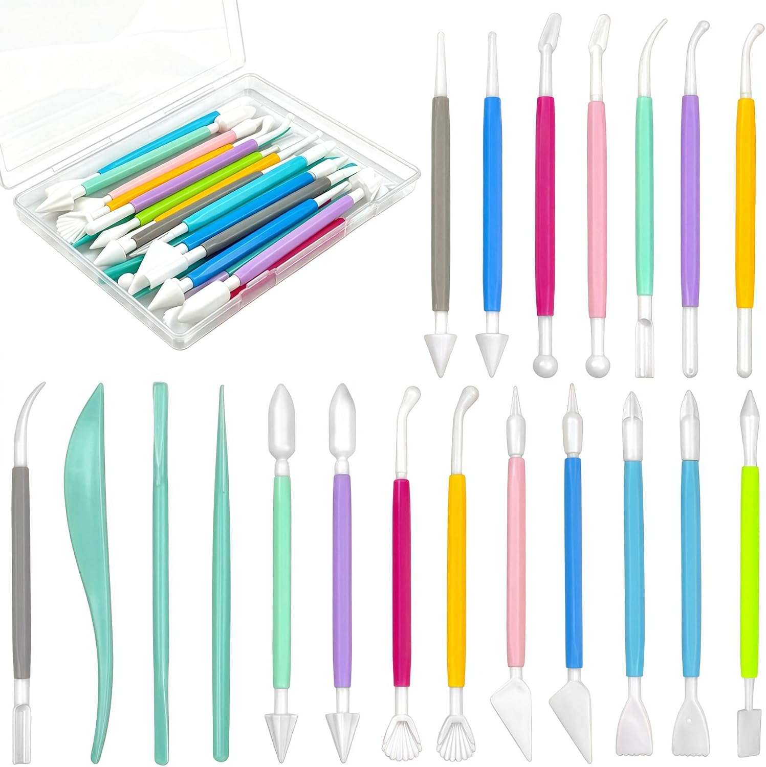 20pcs Clay Tools, Pottery Carving Tools, Practical Polymer Clay Sculpting Tools Kit, Air Dry Clay Tools Set for