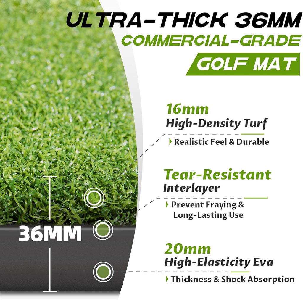 Golf Mat 36mm: 5x4ft/6x4ft Golf Hitting Mat Practice Outdoor Indoor