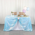 Aqua Tablecloth Rectangle 50X72 Inch Sequin Fabric Tablecloth Iridescent Aqua Sequin Tablecloth Overlay Glitter Table