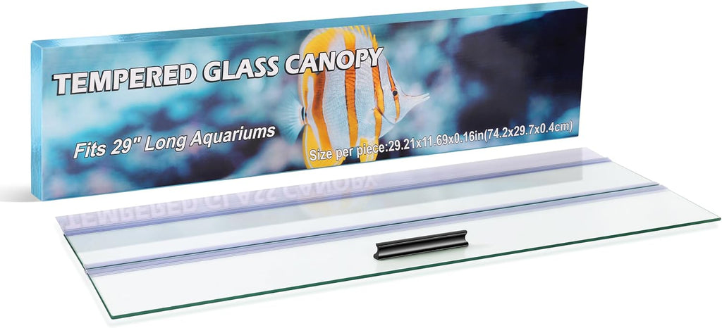 HeliumX 29.21 x 11.69 x 0.16in Aquarium Lid Clear Tempered Glass Canopy