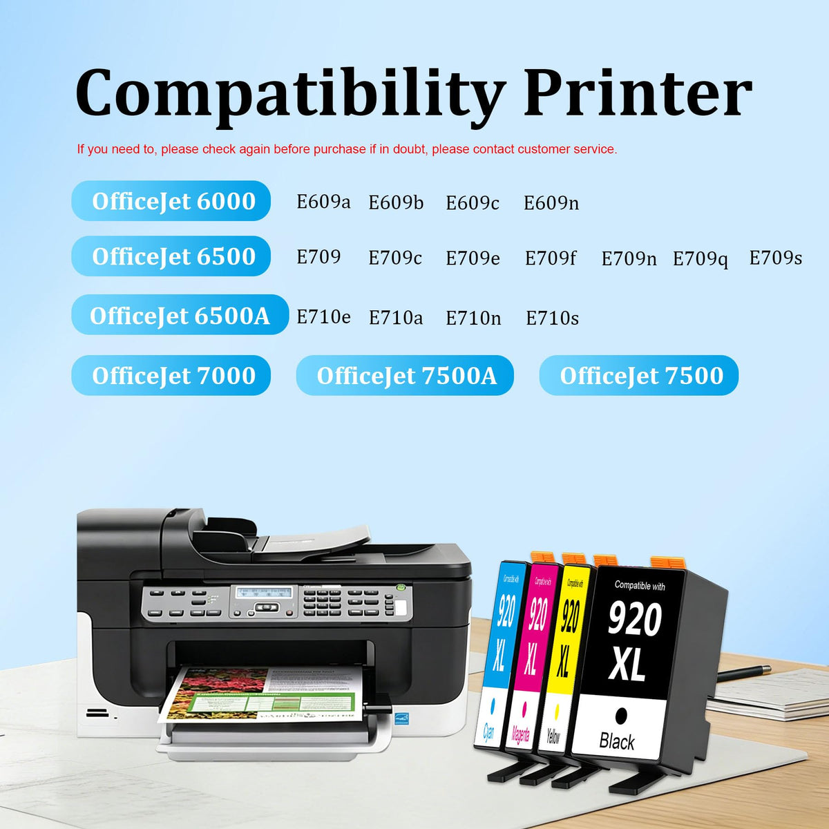 920 920XL High Yield Ink Cartridges,Replacement for HP 920 920XL, 4-Pack