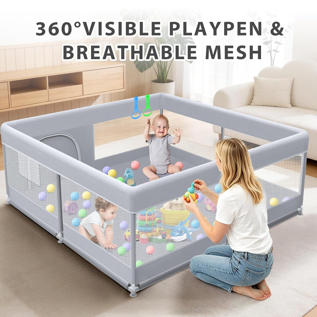 Baby Playpen 50 x 50 Inch Play Pen Playards, Playpen for Babies and Toddlers, Baby Playard for Indoor & Outdoor