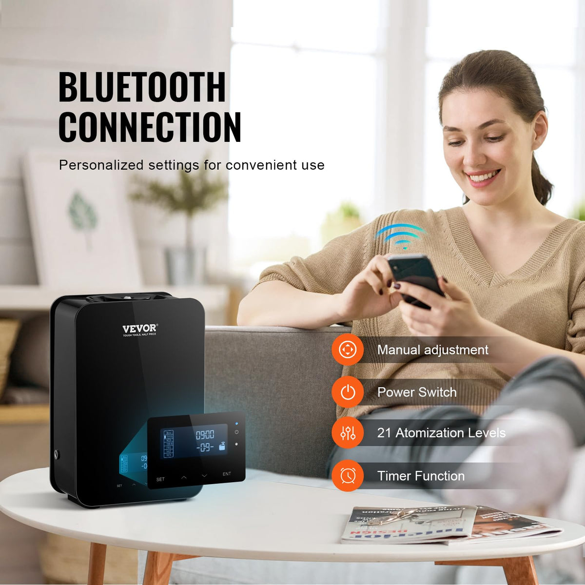 Upgrade HVAC Scent Diffuser, Smart Scent Air Machine for Home, 180ML with Cold Air Technology, Waterless Essential