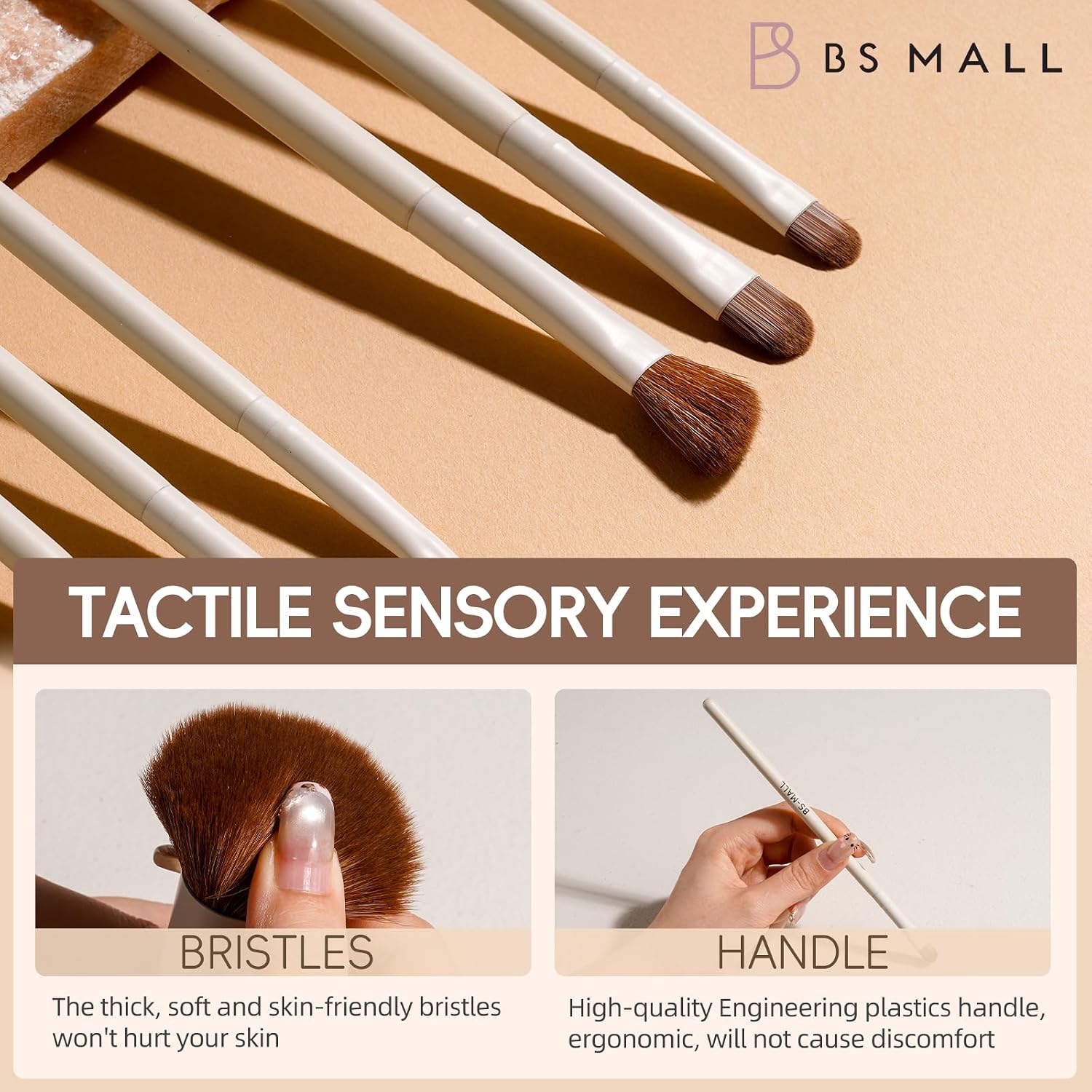 Makeup Brush Set 11Pcs Bamboo Synthetic Kabuki Brush Set Foundation Powder Blending Concealer Eye shadows Blush