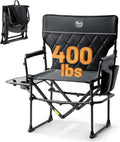 400lbs Heavy Duty Camping Chair Portable Directors Chair | Folding Camp Chair with Side Table & Pocket Compact Size