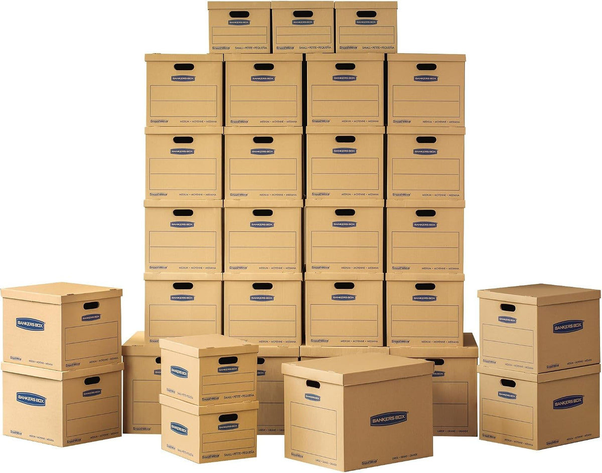 30-Pack Classic Moving Box Kit, 20 Small/5 Medium/5 Large