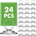 24 Pcs Place Card Holders Table Number Stands,Matte Silver | Metal Ring Clips