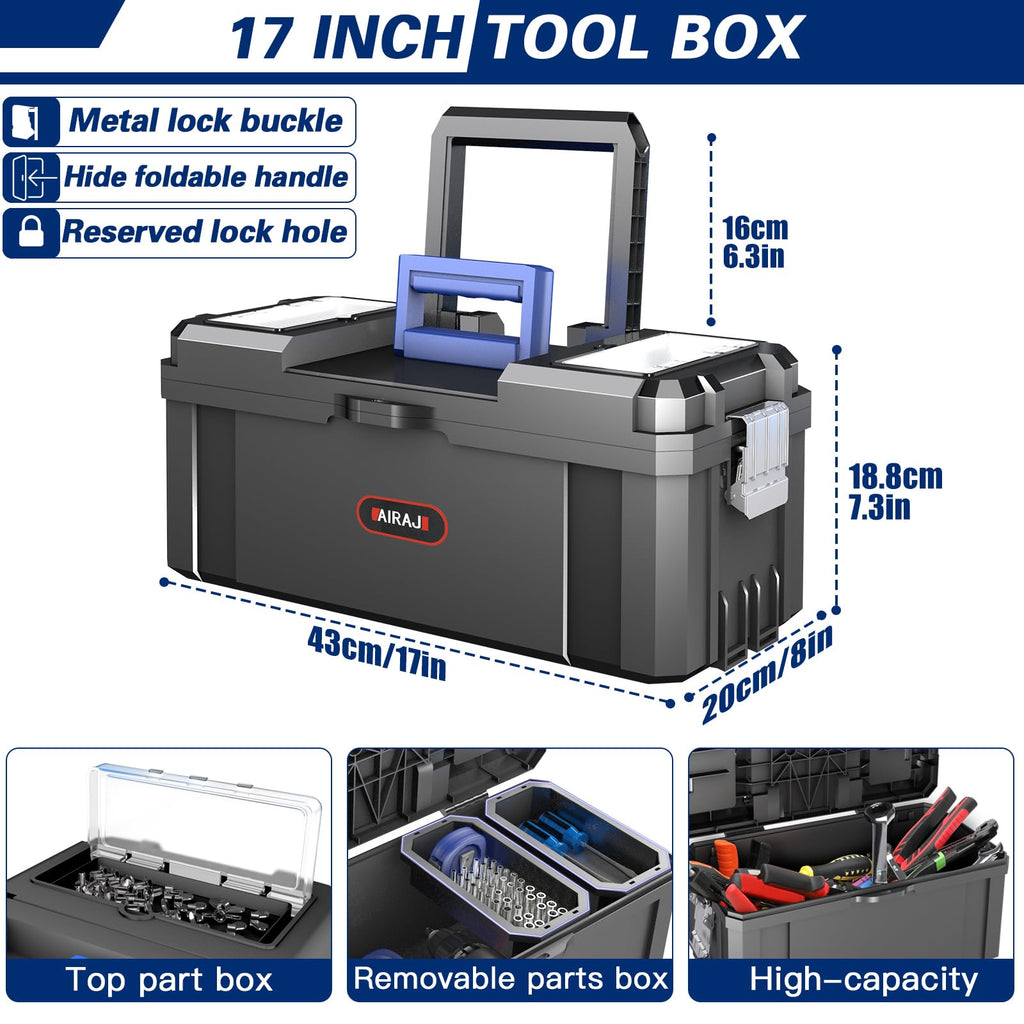 3-In-1 Rolling Tool Box with Wheels, Stackable Tool Box,17+19+21"