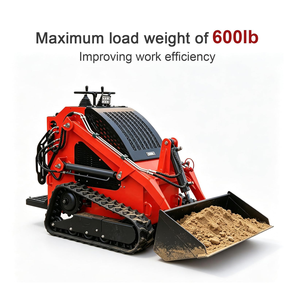 13.5HP B&S Gas Engine Mini Skid Steer Loader, Stand-On Compact Track Loader