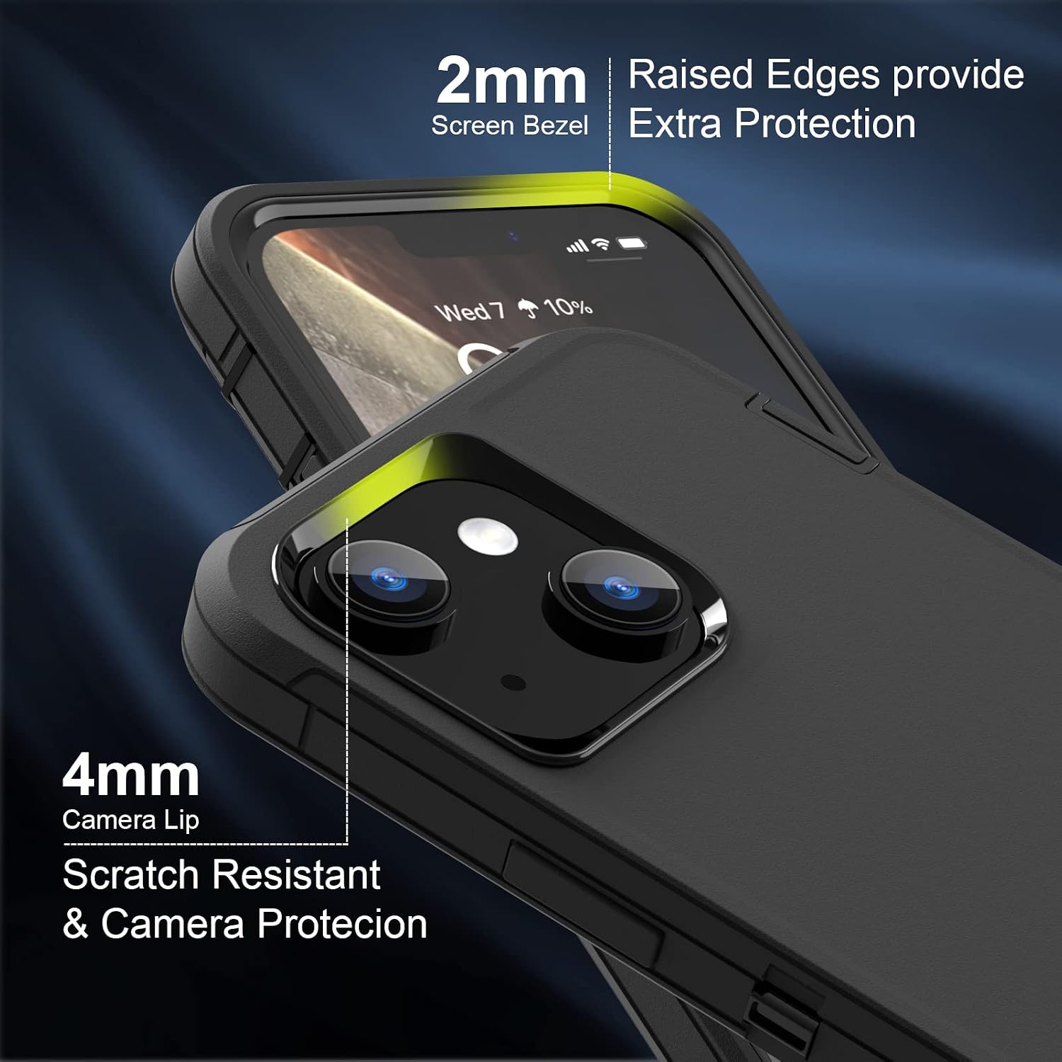 for iPhone 16e Case, Protective Cover for 13, 14, 15, 16E 6.1", Heavy Duty Shockproof Drop Proof 3 in 1 Silicone