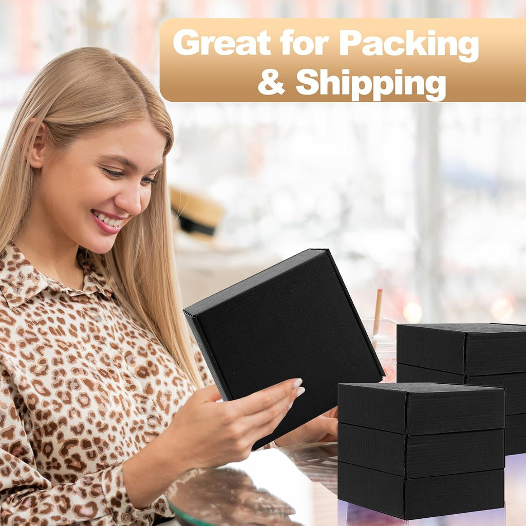 Shipping Boxes,20 Pack Black Corrugated Cardboard Boxes,Recyclable Small Mailer Boxes for Packaging Small Business
