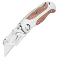 12115 Folding Utility Knife with Premium Hardwood Handle Design
