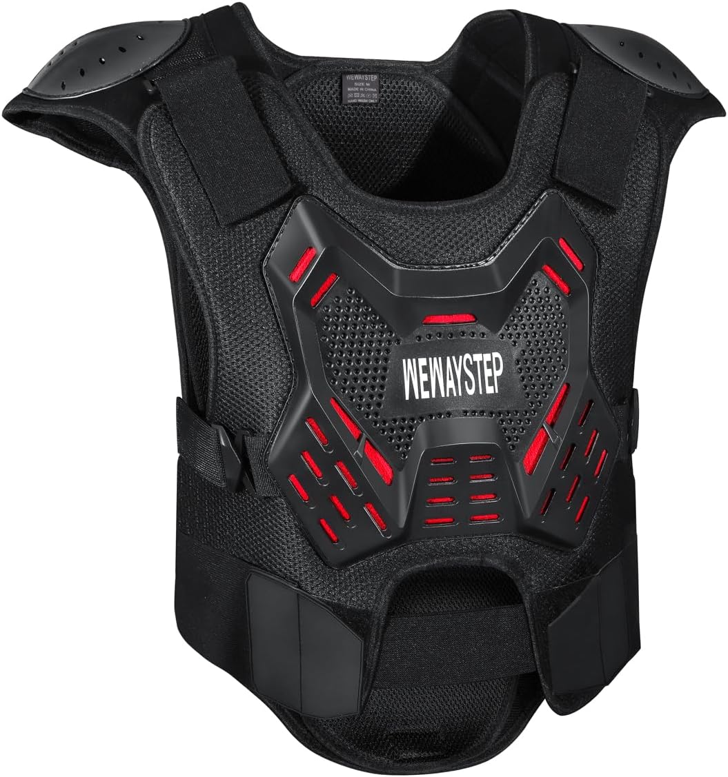 Motorcycle Body Armor Vest Motocross Gear, Dirt Bike Chest Protector for Men Motorcycle Gear Back Protector Off-Road