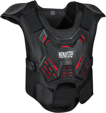 Motorcycle Body Armor Vest Motocross Gear, Dirt Bike Chest Protector for Men Motorcycle Gear Back Protector Off-Road