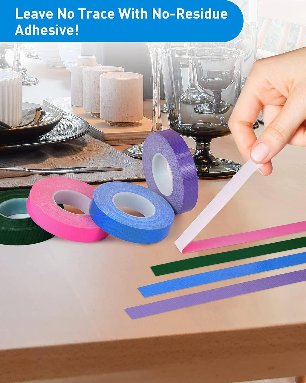 4 Rolls Colored Duct Tape, Multi Use Water Pipe Tape, Waterproof