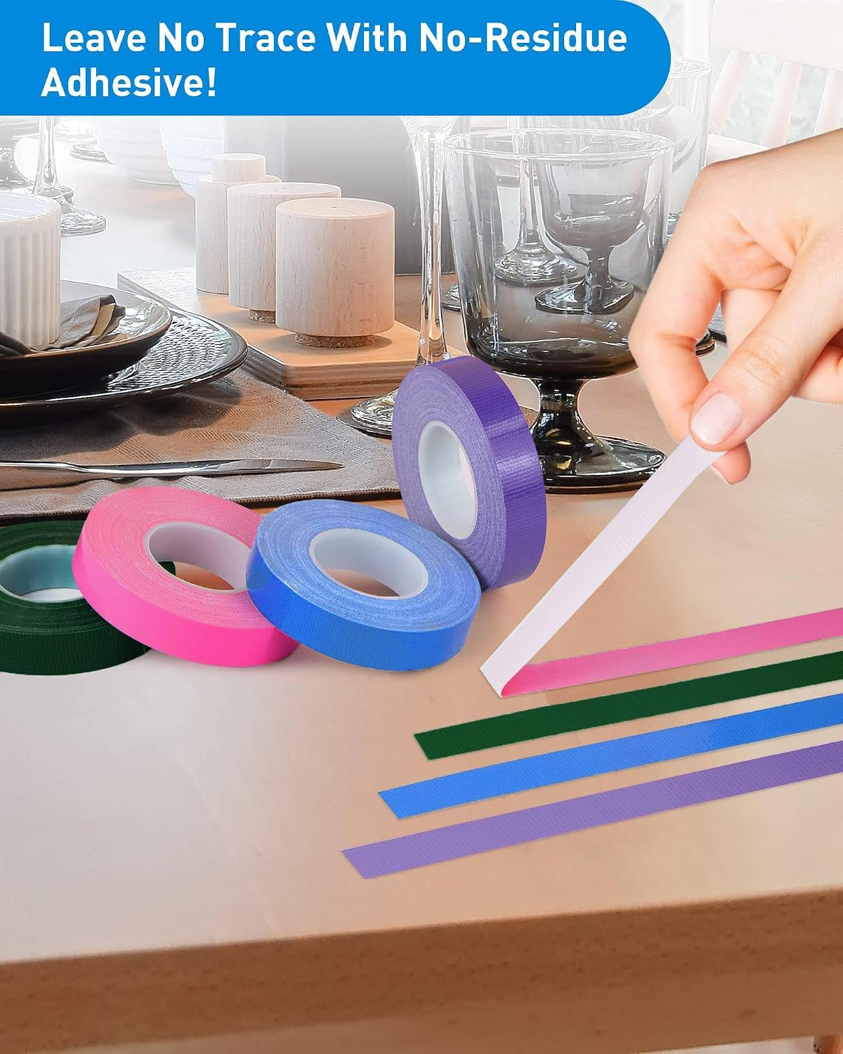 4 Rolls Colored Duct Tape, Multi Use Water Pipe Tape, Waterproof