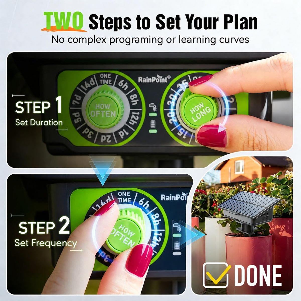 Easy-Setup Solar Drip Irrigation System Outdoor & Indoor, Automatic Plant Waterer Device Kit Beginner-Friendly Garden