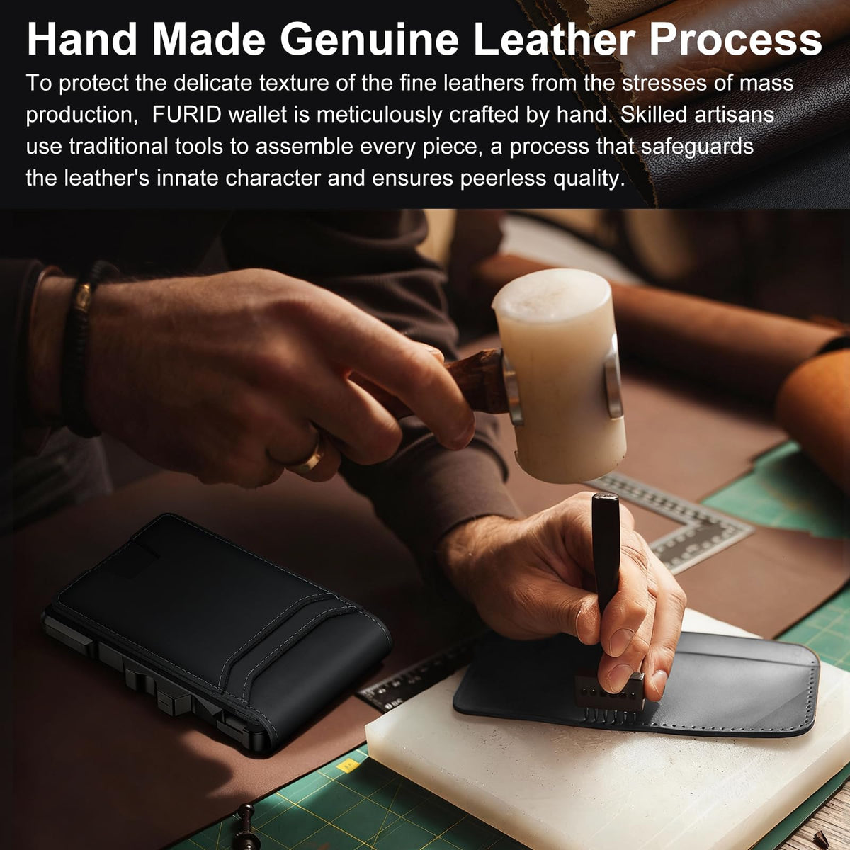 Genuine Leather Wallet for Men: Slim RFID Smart Minimalist Wallet