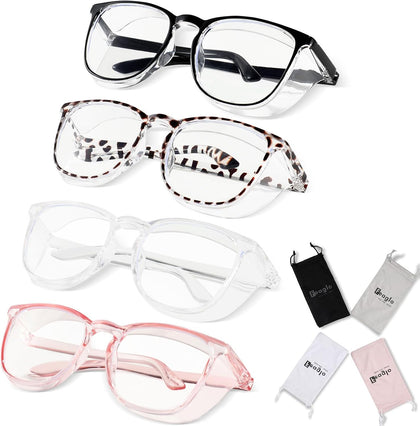 Safety Glasses, Anti Fog Safety Goggles for Women Men, Blue Light Blocking Stylish Eye Protection Glasses Side Shield