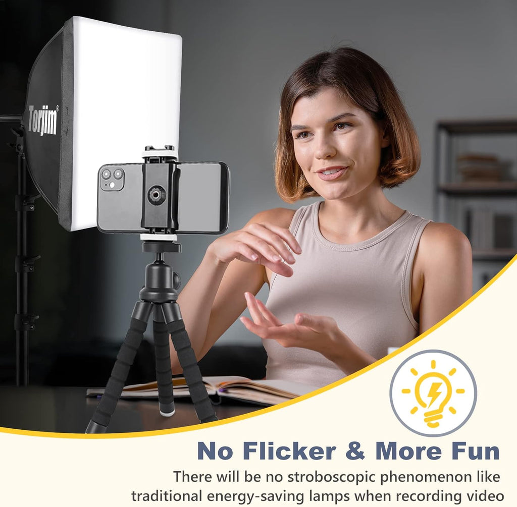 Softbox Photography Lighting Kit | 16" X 16" & 85W LED Studio Light | Soft Diffusion For Even Light | 3000-7500K
