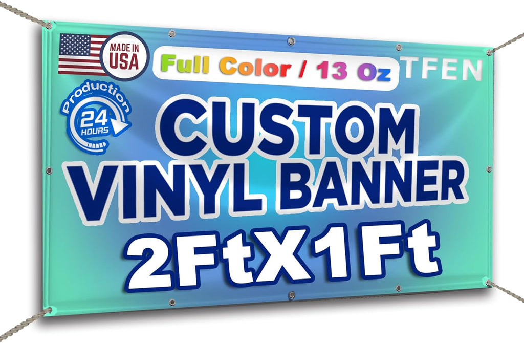 Custom Vinyl Banner | 2'X1' to 20'X10' | Personalized Signs for Business, Birthdays, Weddings, Events, Outdoor &