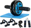 5 IN 1 AB Wheel Roller Home Gym Workout Exercise Equipment | Abdominal Wheel with Push Up Bar Knee Mat Jump Rope Hand