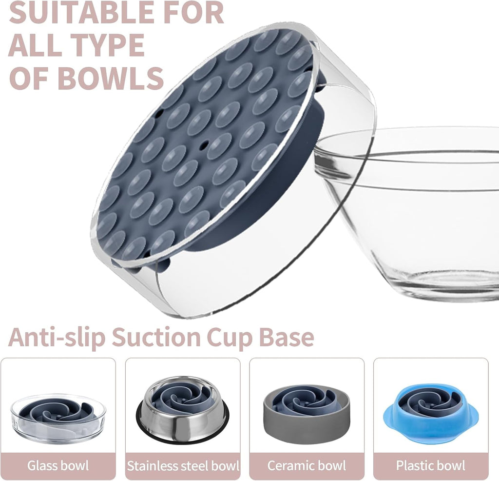 Slow Feeder Dog Bowls Insert, Bestalk Soft Silicone Slow Eating Feeder Insert with Suction Cups for Small, Medium and