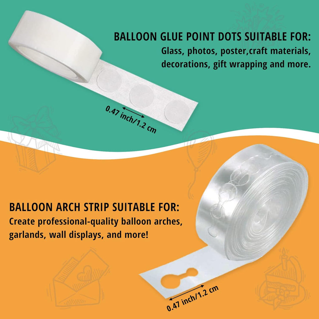 Balloon Arch Kit, 82ft Easy DIY Balloon Decorating Garland Strip and 500Pcs Glue Point Dots Tape for Balloon Arch