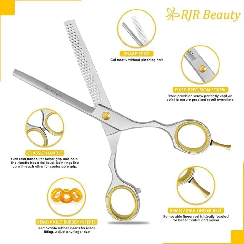 RJR Hair Thinning Scissors Set – Professional Thinning Shears with Comb & Safety Pouch, Japanese Stainless Steel