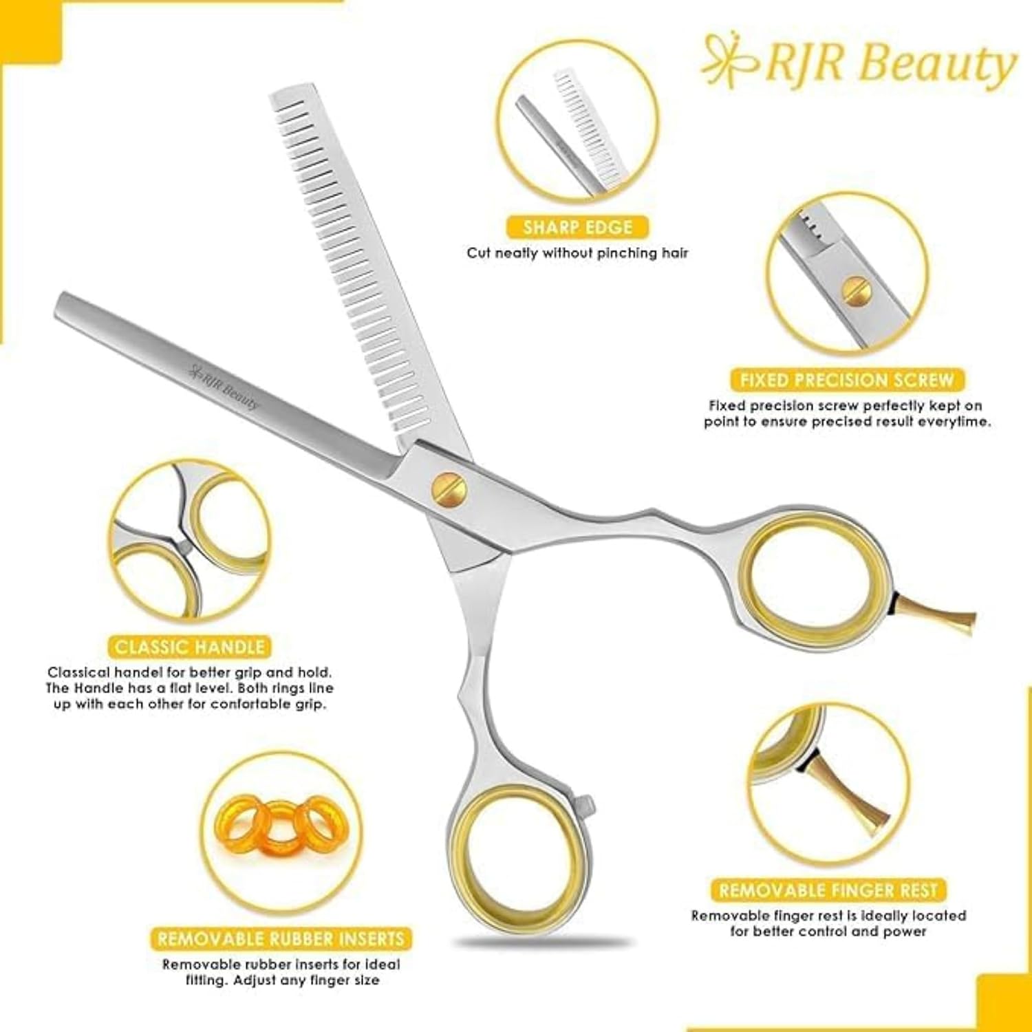 RJR Hair Thinning Scissors Set – Professional Thinning Shears with Comb & Safety Pouch, Japanese Stainless Steel