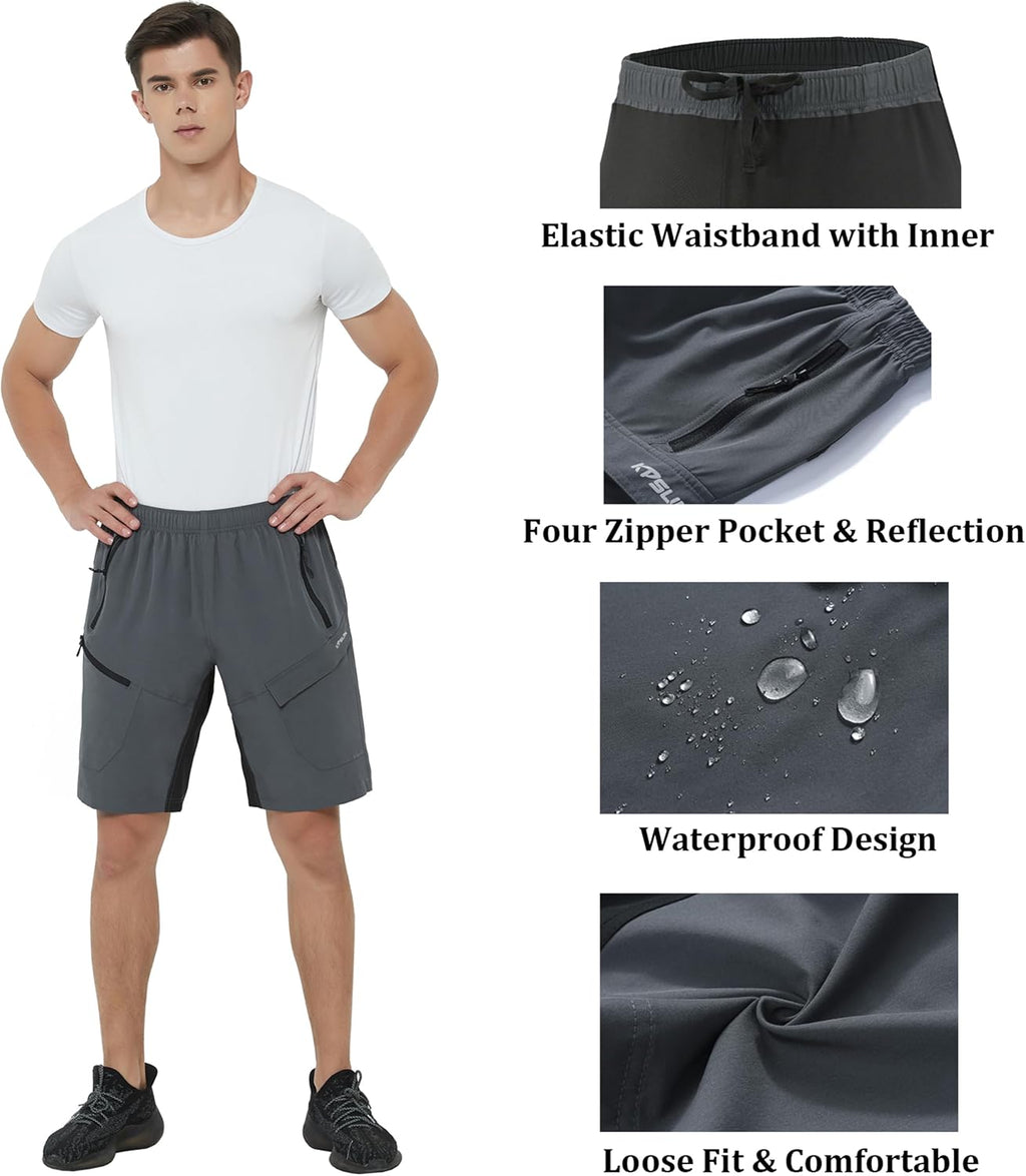 Men's Mountain Bike Shorts 3D Padded Baggy Bicycle Riding Cycling Shorts Quick Dry Lightweight Biking Shorts