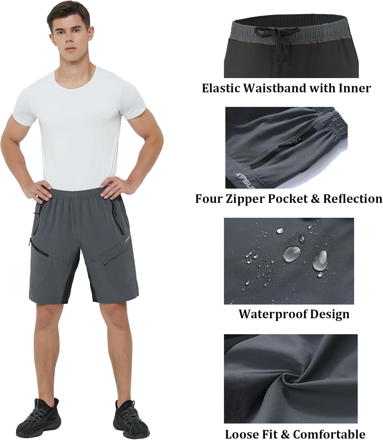 Men's Mountain Bike Shorts 3D Padded Baggy Bicycle Riding Cycling Shorts Quick Dry Lightweight Biking Shorts