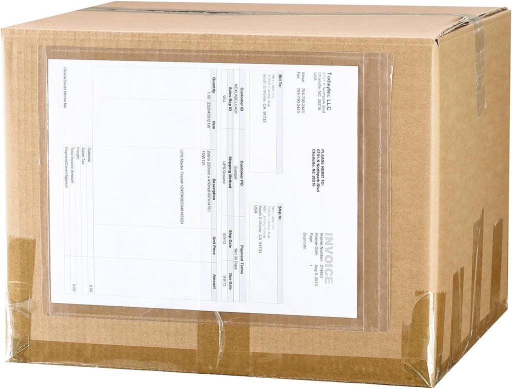 2.5 Mil Premium Clear 9.5'' x 12'' Packing List Envelopes, Adhesive Shipping Label/Documents Pouches/Sleeves for Full