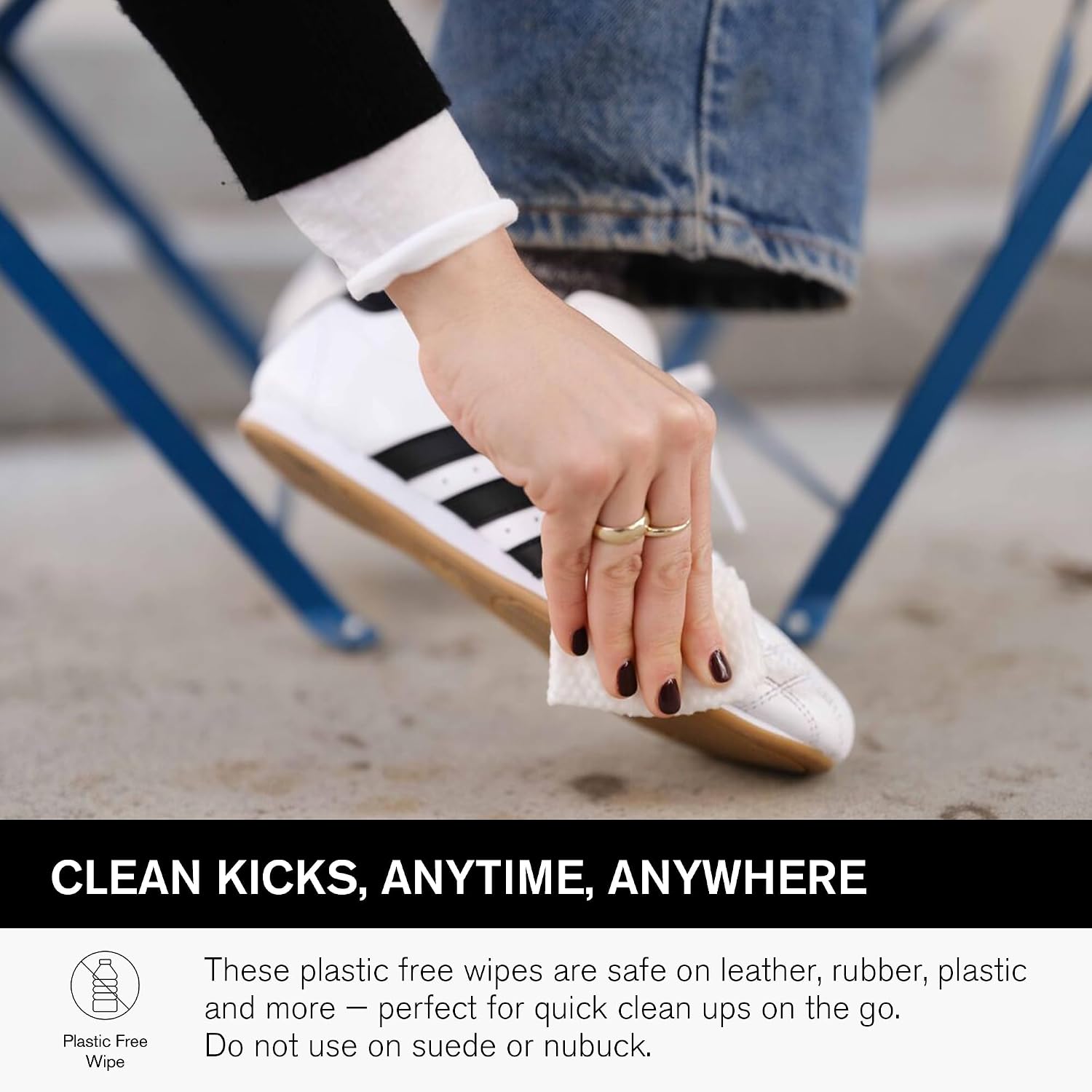 Plant-Based Quick Wipes, Shoe Cleaner, 30 Pack, Individually Packed, Sneaker Care, Ideal for Footwear, Safe for