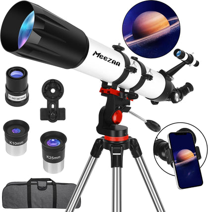 Telescope for Adults High Powered, 90mm Aperture 800mm Refractor | Professional Telescopes, for Astronomy Beginners