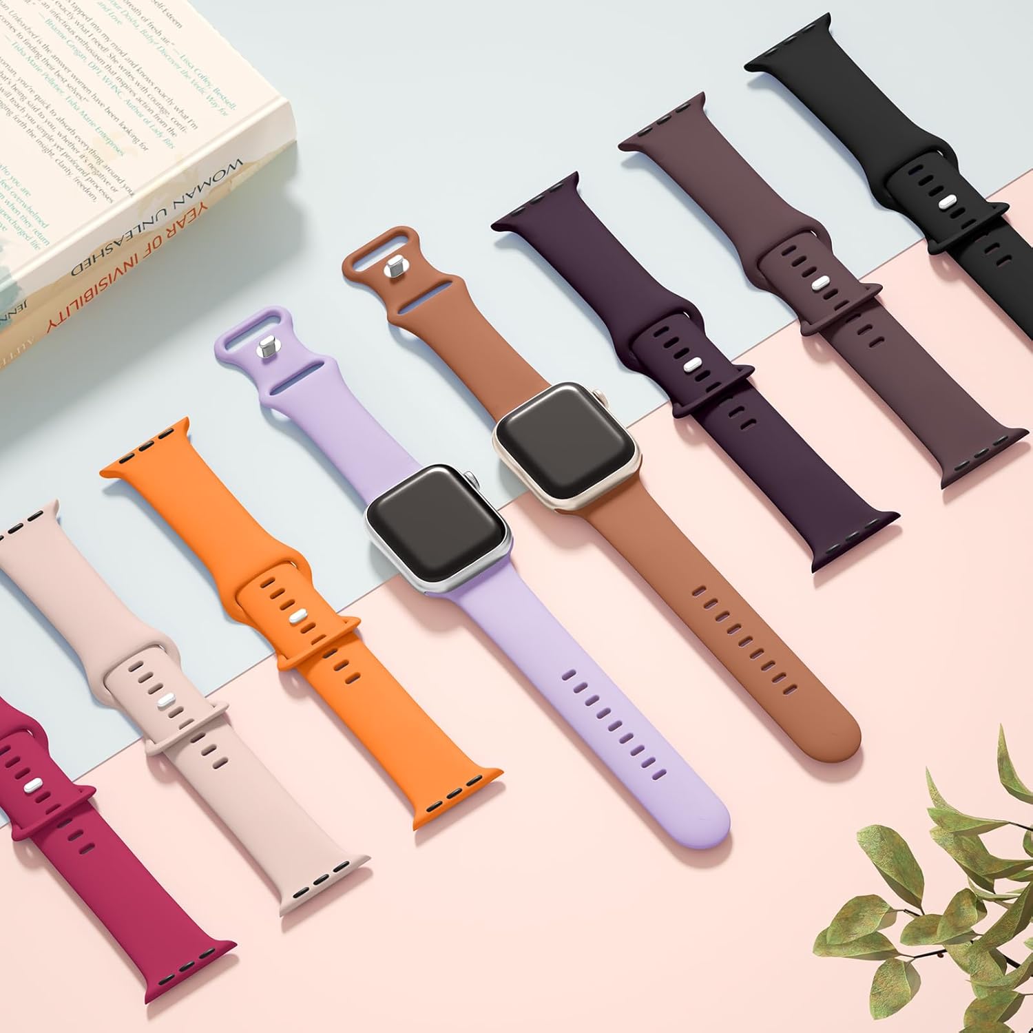 Sport Silicone Band Compatible with Apple Watch Bands 40mm 38mm 41mm 44mm 45mm 42mm 49mm Women Men,Soft Wristband