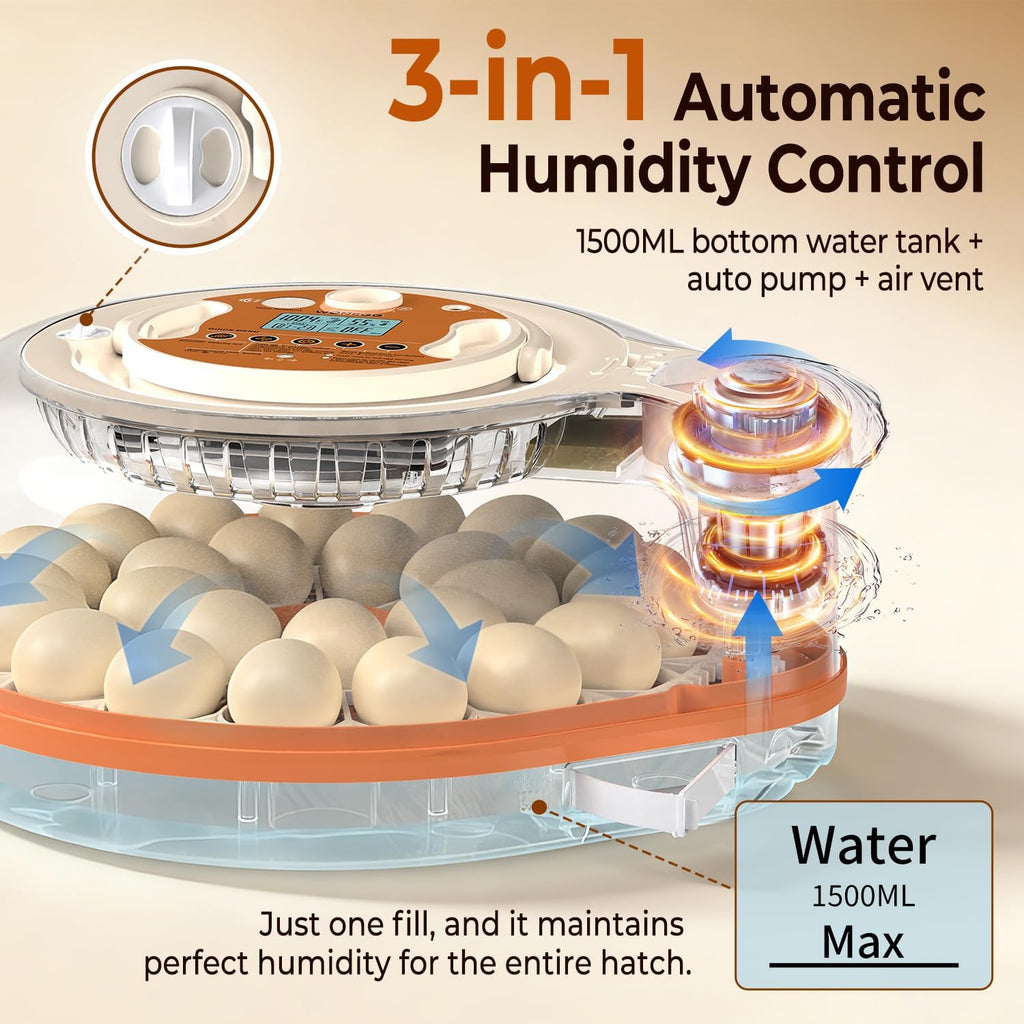Incubators for Hatching Eggs with Smart Voice Assistant, 26 Eggs Incubator with Automatic Egg Turner and Humidity