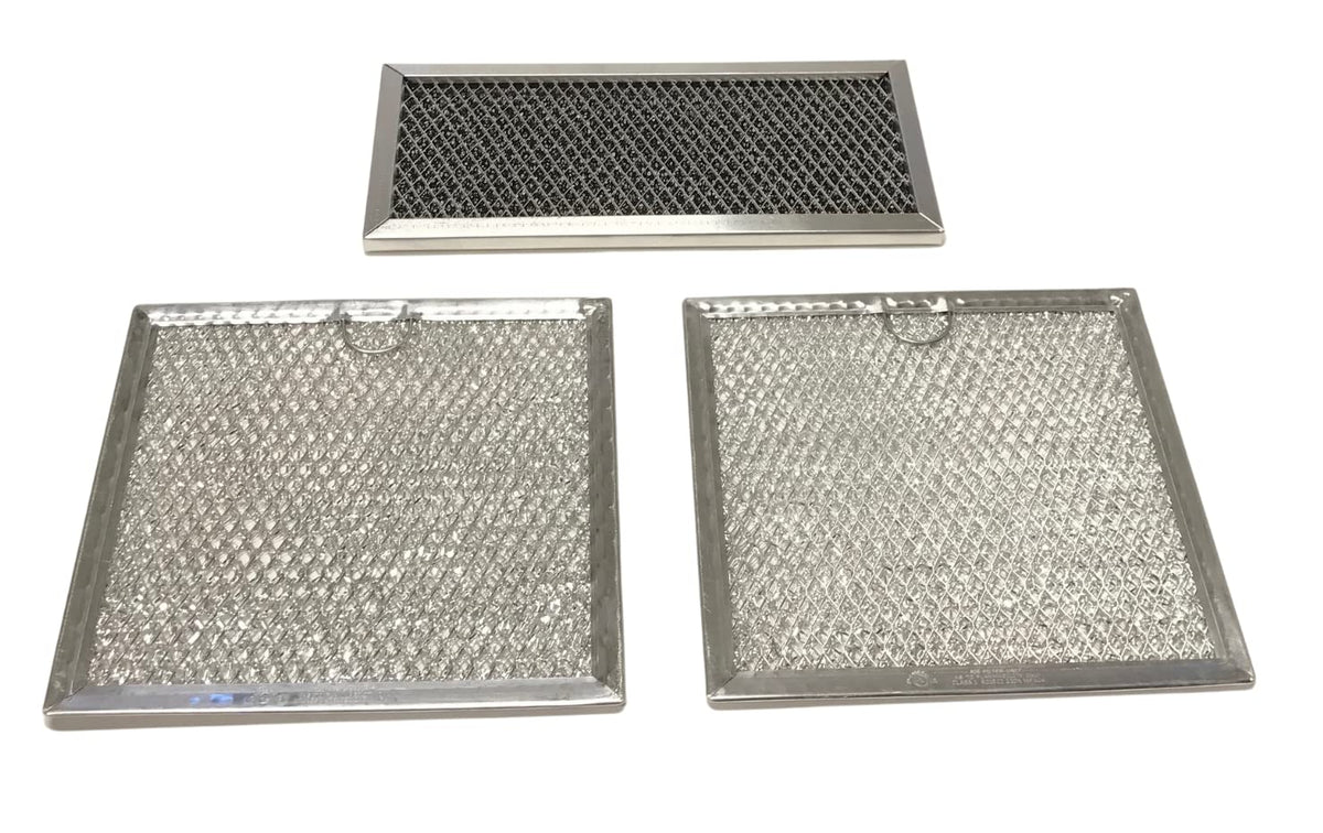 Microwave Grease & Charcoal Filter Set Compatible with GE Model Numbers PVM9195DF1CC, PVM9195DF1WW, PVM9195DF2BB