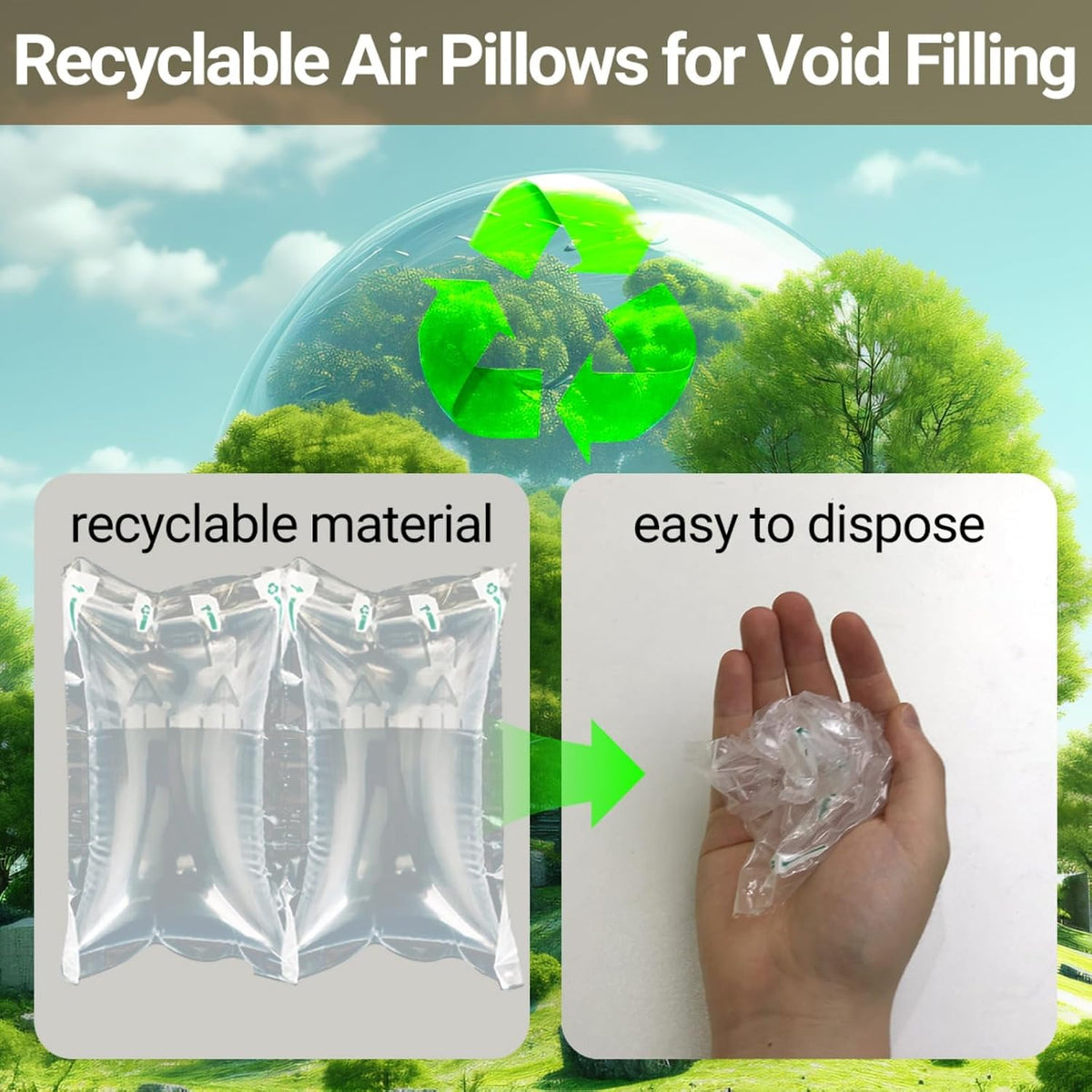 Air Pillows for Shipping Inflatable Air Bags for Packing, 4.72" X 7.87" Air Pockets for Packaging Moving Supplies Box