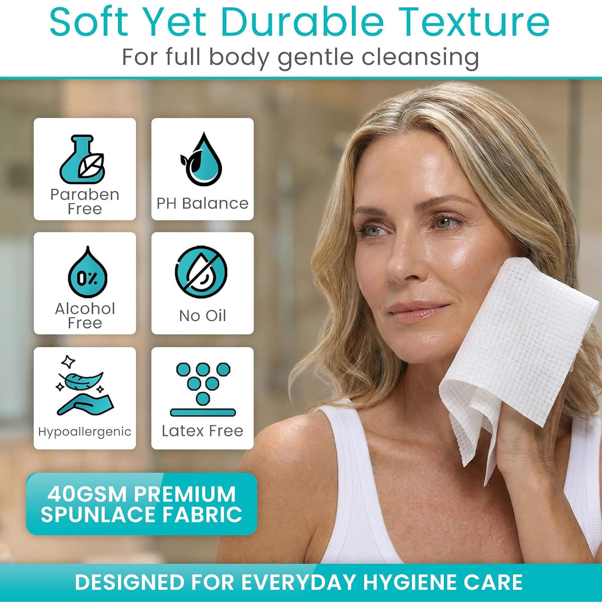 Incontinence Wipes for Adults & Elderly (1 Pack - 50 Count - 8"x12")