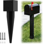 4 "x 4" Mailbox Mounting Post Base Black Heavy Duty Metal Mailbox Post Mount Base Mail Box Posts Anchors Mail Box
