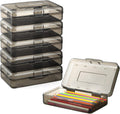 6 Pack Pencil Box, Hard Pencil Boxes for School Supplies Bulk | Large Plastic Pencil Case with Lid, Clear Pencil