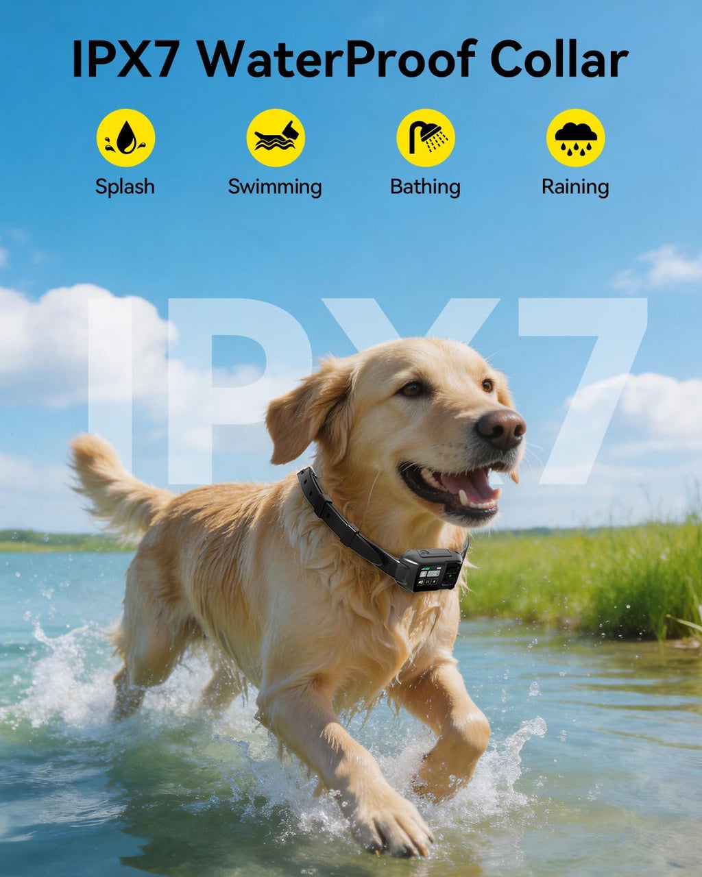 GPS Wireless Dog Fence with Customizable/Circular Boundary, Smart Portable Electric Dog Collar with 3 Correction